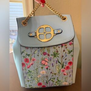 Beautiful Light Blue Floral Backpack